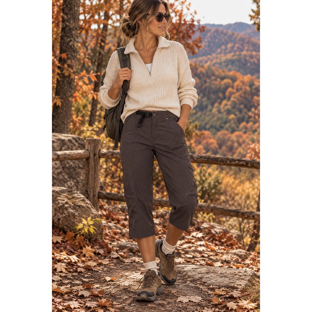 PrAna Zion XL Brown Convertible Hiking Capri Pants Gorpcore Utility 40x21